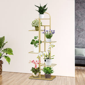 SOGA 4 Tier 5 Pots Gold Metal Plant Stand Flowerpot Display Shelf Rack Indoor Home Office Decor
