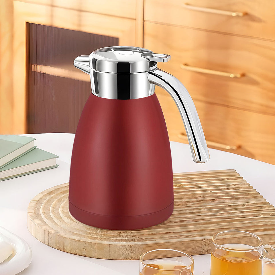 SOGA 1.8L Stainless Steel Water Bottle Insulated Vacuum Flask Coffee Jug Thermal Red