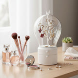 SOGA White 360 2 Layered Jewelry Storage Box Waterproof Dustproof Accessories Organiser