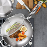 SOGA 32cm Stainless Steel Saucepan Sauce pan with Glass Lid and Helper Handle Triple Ply Base Cookware