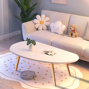 SOGA 80x40cm White Living Room Nordic  Coffee Table Simple Modern Home Style