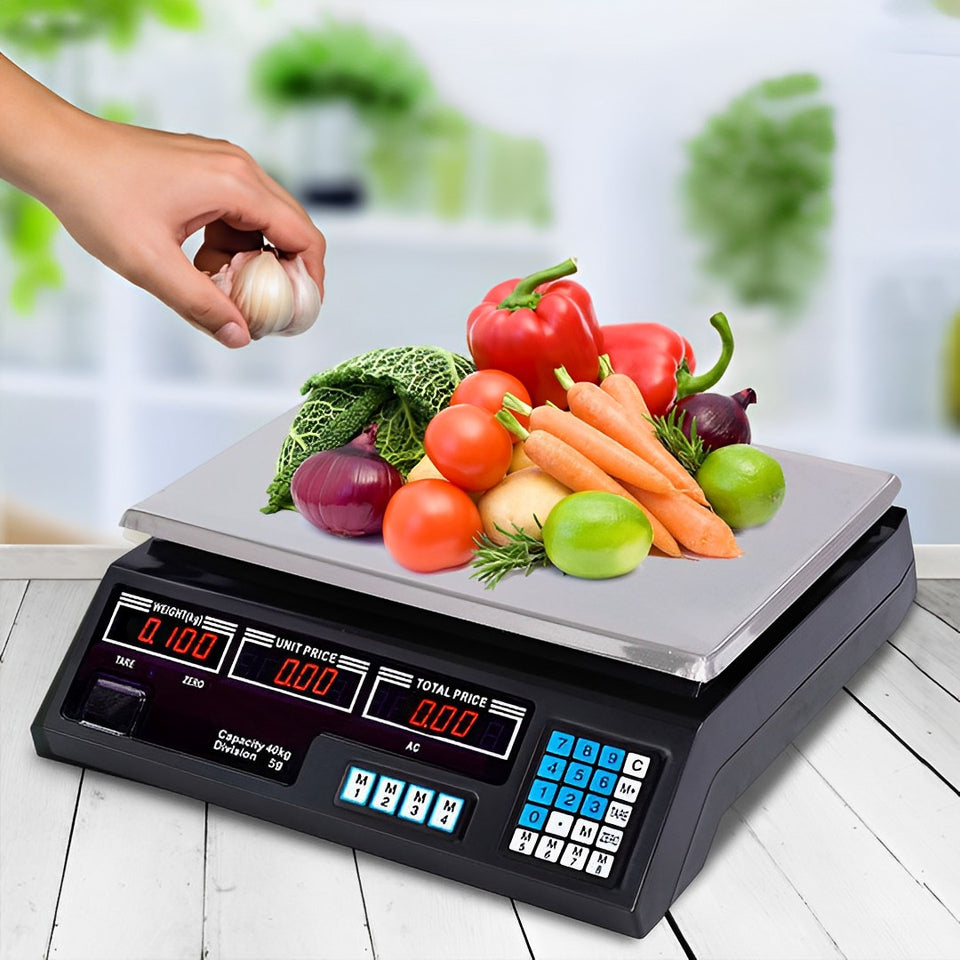 SOGA 2x Kitchen Scale Digital Shop Electronic Weight Scales Food 40KG