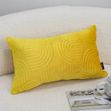 SOGA 2X 30cm Yellow Textured Geometric Pattern Decorative Throw Pillow