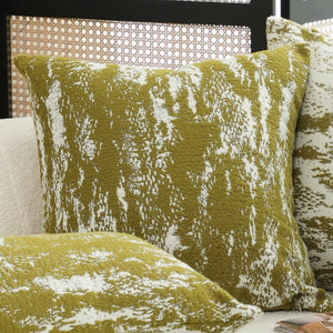 SOGA 50cm Throw Pillow White and Olive Green Plush Polyester Fiber and Cotton for Home Decor
