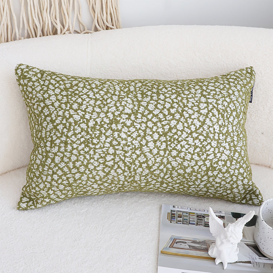 SOGA 35cm Modern Olive Green Speckled Pattern Textured Throw Pillow