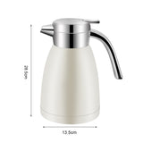 SOGA 2.2L Stainless Steel Kettle Insulated Vacuum Flask Water Coffee Jug Thermal White