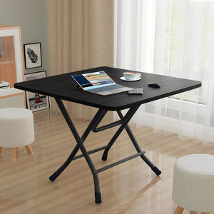 SOGA Black Dining Table Portable Square Surface Space Saving Folding Desk with Lacquered Legs Home Decor