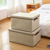 SOGA 2X Small Beige Non-Woven Diamond Quilt Grid Fabric Storage/ Organizer Box