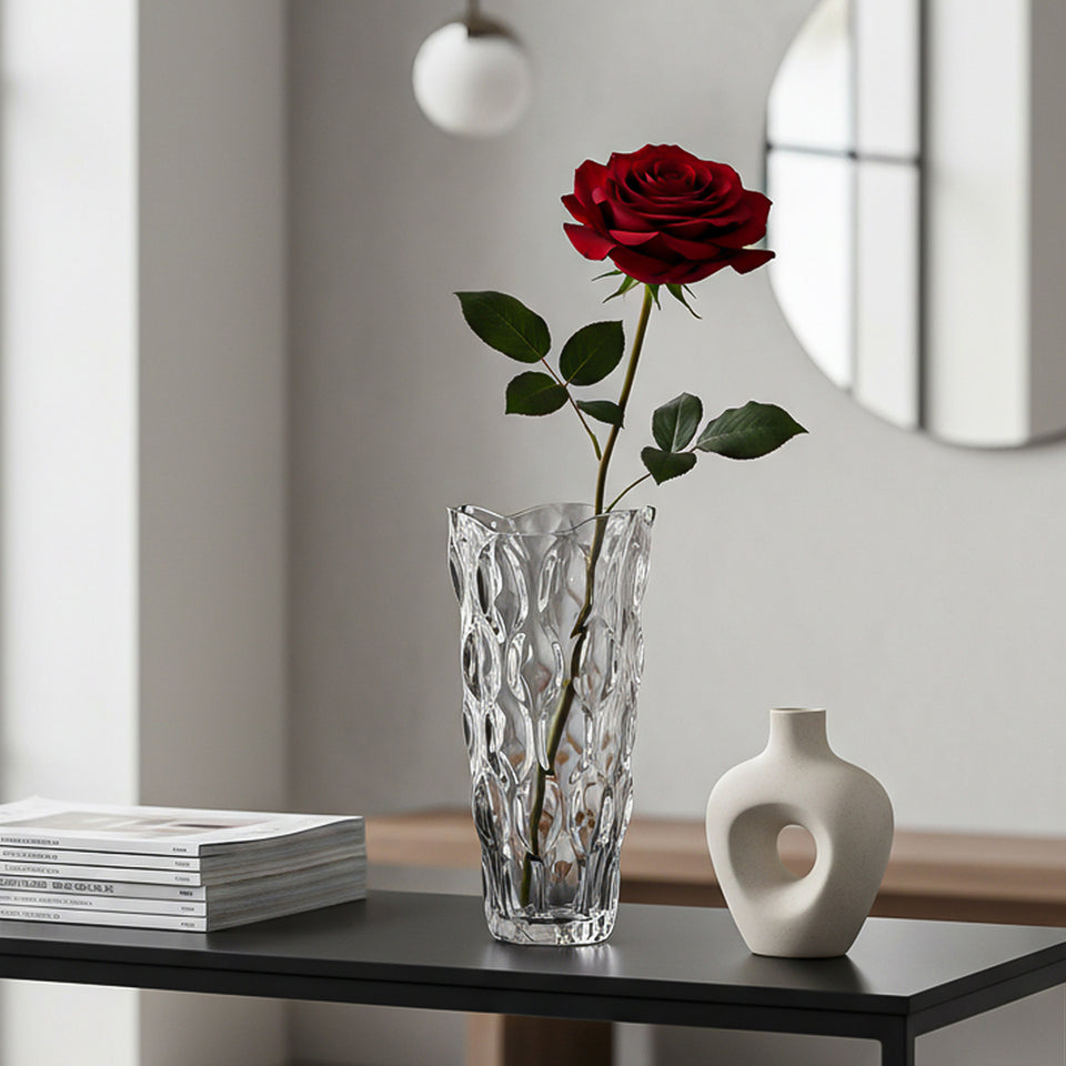 SOGA 30cm Glass Grey Vase Crystal VASE Thick Modern, Home Decor