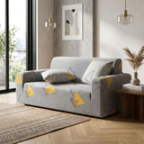 SOGA 2-Seater Geometric Print Sofa Cover Couch Protector High Stretch Lounge Slipcover Home Decor