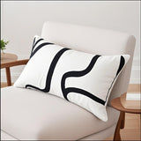 SOGA 2X 30cm Rectangular Modern Minimalist Black Letter Print Decorative Throw Pillow