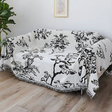 SOGA Two-seater White Sofa Cover Tree Print 180x260cm Polyester