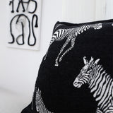 SOGA 2X 50cm Throw Pillow  Black Light Luxury Zebra Square Pillow for Home Decor