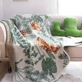 SOGA 2X Tropical Leaf Print Throw Blanket 130x180cm Soft Polyester
