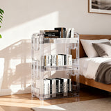 SOGA 38x24cm Clear 3 Tier Bookshelf  Storage Organizer