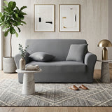 SOGA 2-Seater Grey Sofa Cover Couch Protector High Stretch Lounge Slipcover Home Decor
