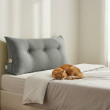 SOGA 100cm Light Grey Triangular Wedge Bed Pillow Headboard Backrest Bedside Tatami Cushion Home Decor