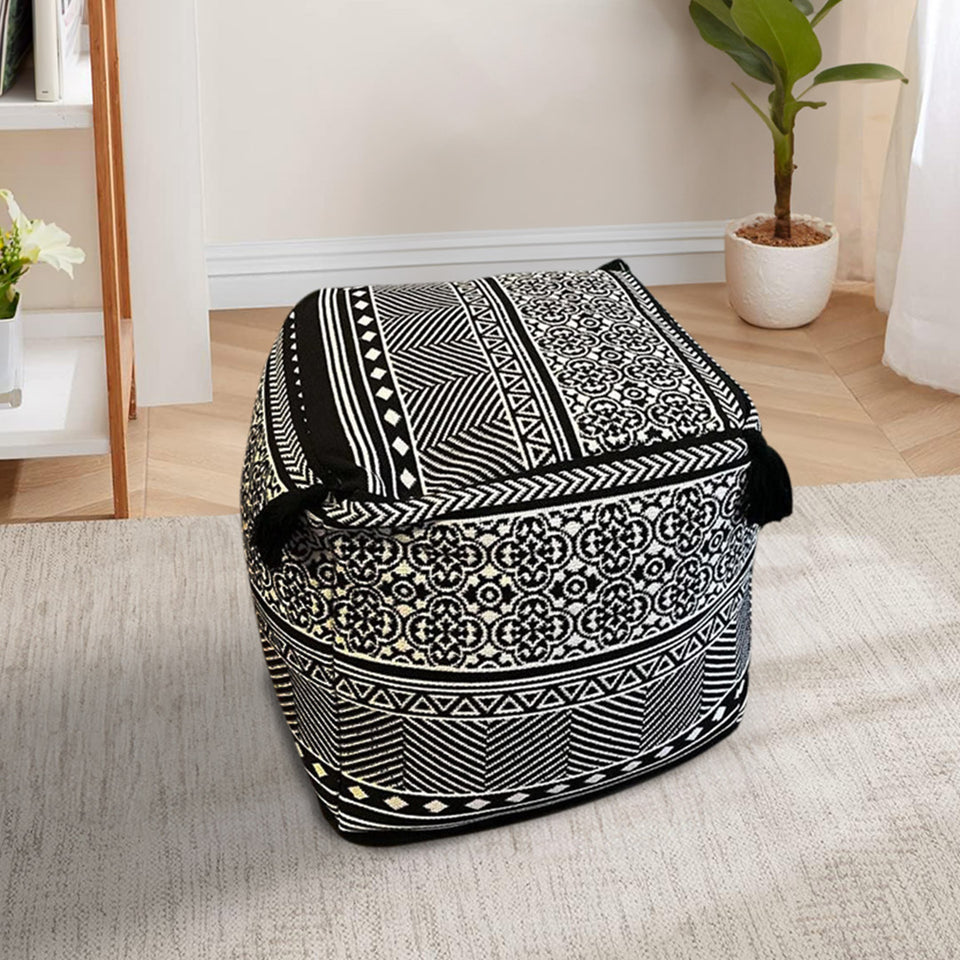 SOGA 2X 42cm Black Premium Polyester Cotton Cushion with EPP Particle Insert Home Decor