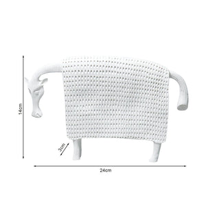 SOGA 24cm White Cow Sculpture with Dotted Pattern in Resin for Modern Home Decor