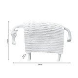 SOGA 24cm White Cow Sculpture with Dotted Pattern in Resin for Modern Home Decor