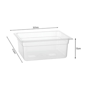 SOGA 150mm Clear Gastronorm GN Pan 1/3 Food Tray Storage Bundle of 4 with Lid