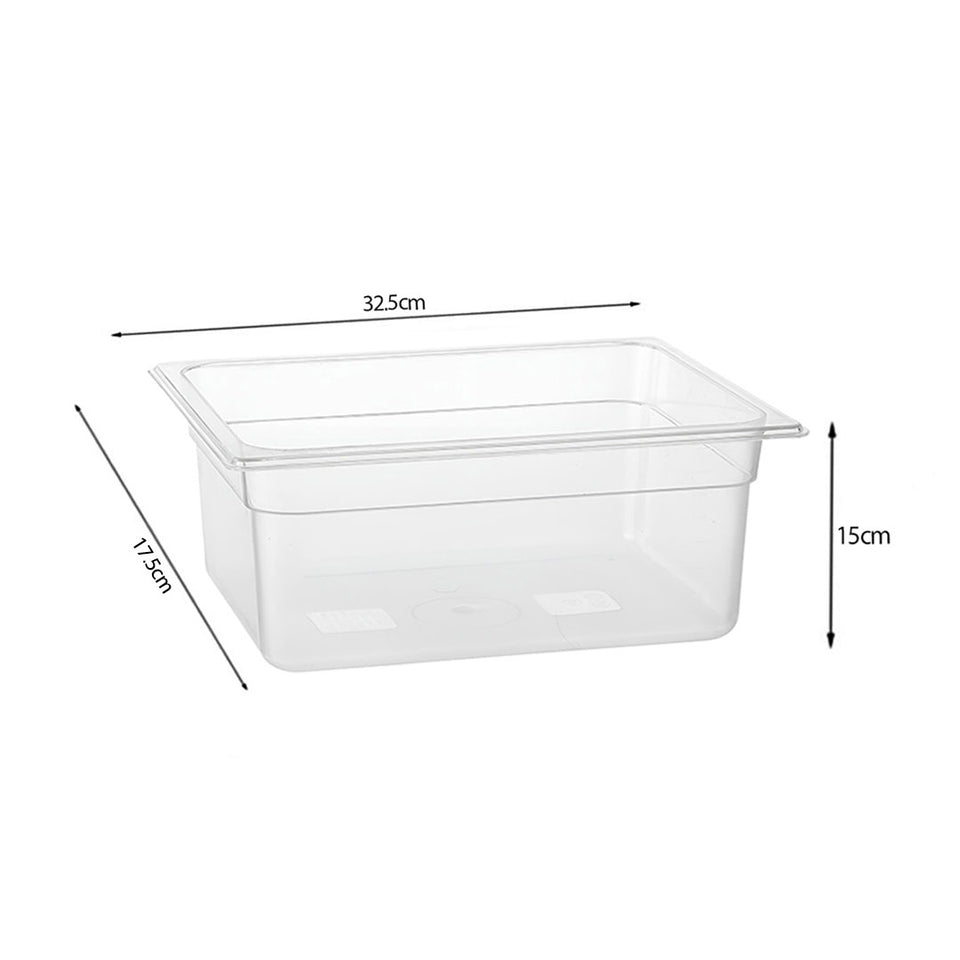 SOGA 150mm Clear Gastronorm GN Pan 1/3 Food Tray Storage Bundle of 4 with Lid