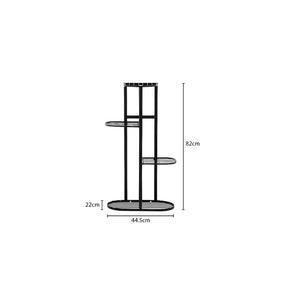 SOGA 4 Tier 5 Pots Black Metal Plant Rack Flowerpot Storage Display Stand Holder Home Garden Decor