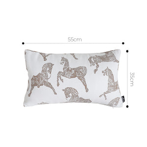 SOGA 2X 35cm White Decorative Horse Pattern Cushion Throw Pillow