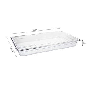 SOGA 65mm Clear Gastronorm GN Pan 1/2 Food Tray Storage Bundle of 4 with Lid