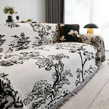 SOGA Four-seater White Sofa Cover Tree Print 180x420cm Polyester
