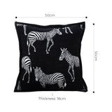 SOGA 2X 50cm Throw Pillow  Black Light Luxury Zebra Square Pillow for Home Decor