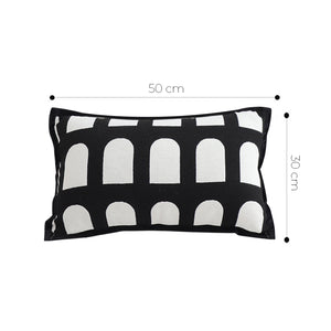 SOGA 2X 30cm Contemporary Black White Geometric Pattern Throw Pillow