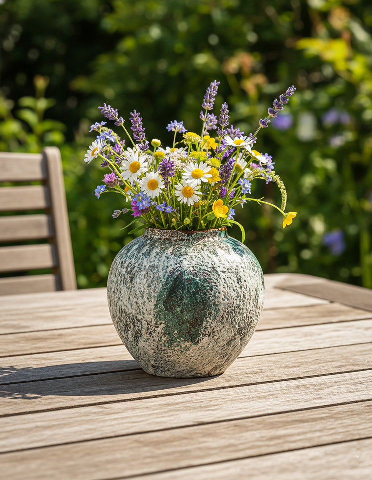 SOGA 21x22cm Green Small Ceramic Flower Vase Elegant Living Room Home Decor