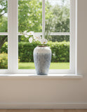 SOGA 30x19cm White and Grey Medium Ceramic Flower Vase Elegant Living Room Home Decor