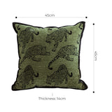 SOGA 2X 40cm Throw Pillow Green Leopard Square Retro Decorative Cushion for Living Room