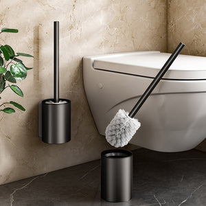 SOGA 27cm Wall-Mounted Toilet Brush with Holder Bathroom Cleaning Scrub Black