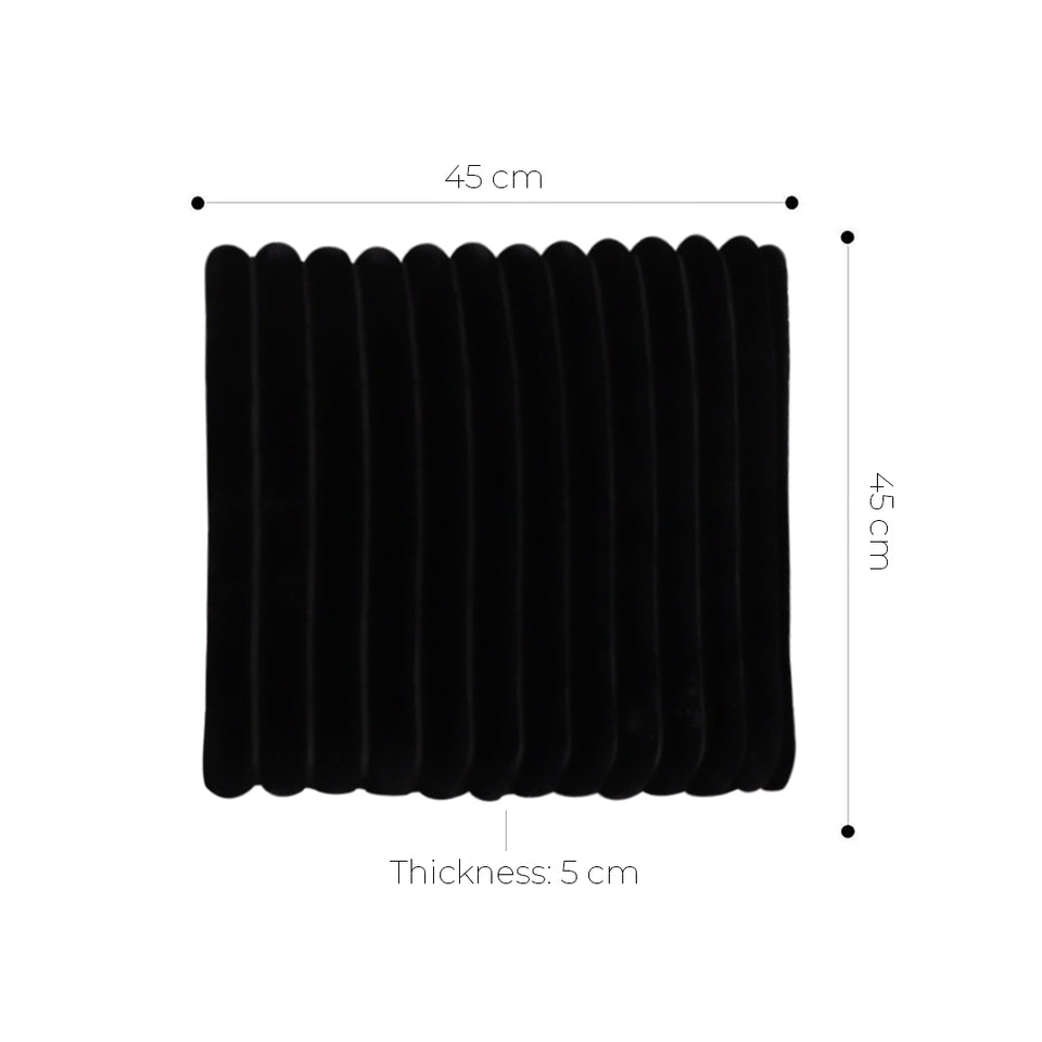 SOGA 2X Black Corduroy Square Cushion Soft Leaning Plush Backrest Throw Seat Pillow