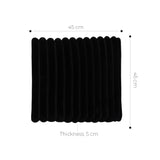 SOGA 2X Black Corduroy Square Cushion Soft Leaning Plush Backrest Throw Seat Pillow