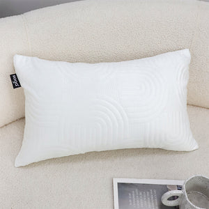 SOGA 2X 30cm White Textured Geometric Pattern Decorative Throw Pillow