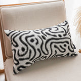 SOGA 2X 30cm Black White Abstract Swirl Pattern Decorative Throw Pillow