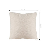 SOGA 2X Boucle Textured Cushion 50cm Cream White Soft Cozy Decorative Throw Pillow