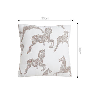 SOGA 2X 50cm White Decorative Horse Pattern Cushion Throw Pillow