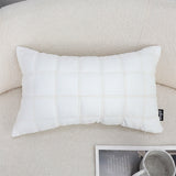 SOGA 30cm White Quilted Grid Pattern Decorative Throw Pillow