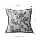 SOGA 2X 45cm Throw Pillow Black and White Wide Border with Branch and Pine Needle Design Pattern Home Decor