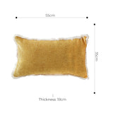 SOGA 2X 35cm Throw Pillow Turmeric Yellow Aesthetic Chenille Texture for Home Decor
