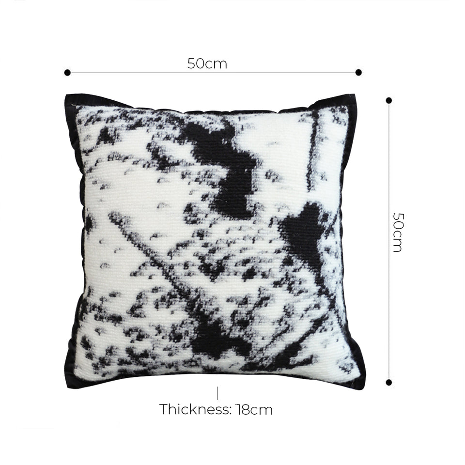 SOGA 2X 50cm Throw Pillow  Black and White Leopard Thick Premium Polyester Fiber for Home Decor