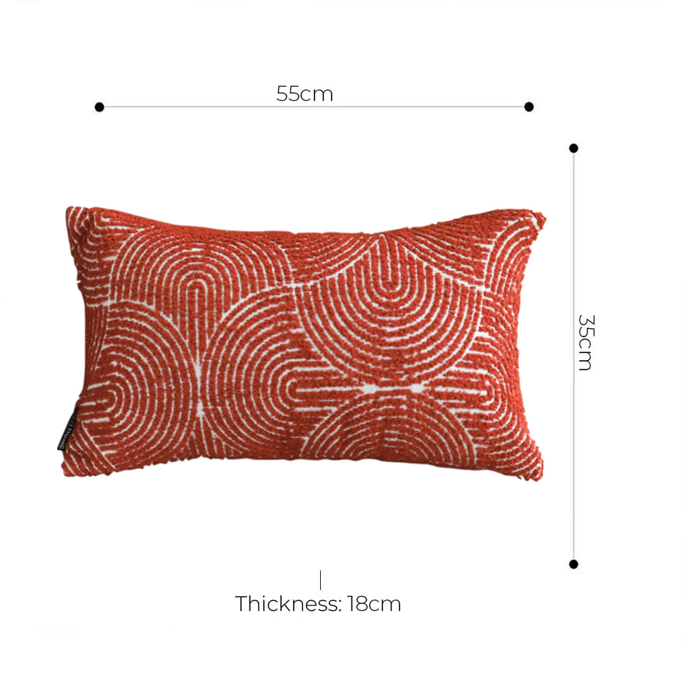 SOGA 2X 35cm Throw Pillow Burgundy Cinnabar Perfect Burnt Indoor and Outdoor Corded for Home Decor