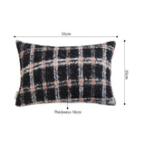 SOGA 35cm Modern Plaid Pattern Blush Pink Gray Decorative Throw Pillow
