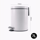 SOGA 2X Foot Pedal Stainless Steel Rubbish Recycling Garbage Waste Trash Bin Round 7L White