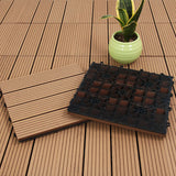 SOGA 2X 11 pcs Coffee DIY Wooden Composite Decking Tiles Garden Outdoor Backyard Flooring Home Decor
